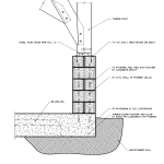 Timber Frame Post to CMU Pier Construction Detail