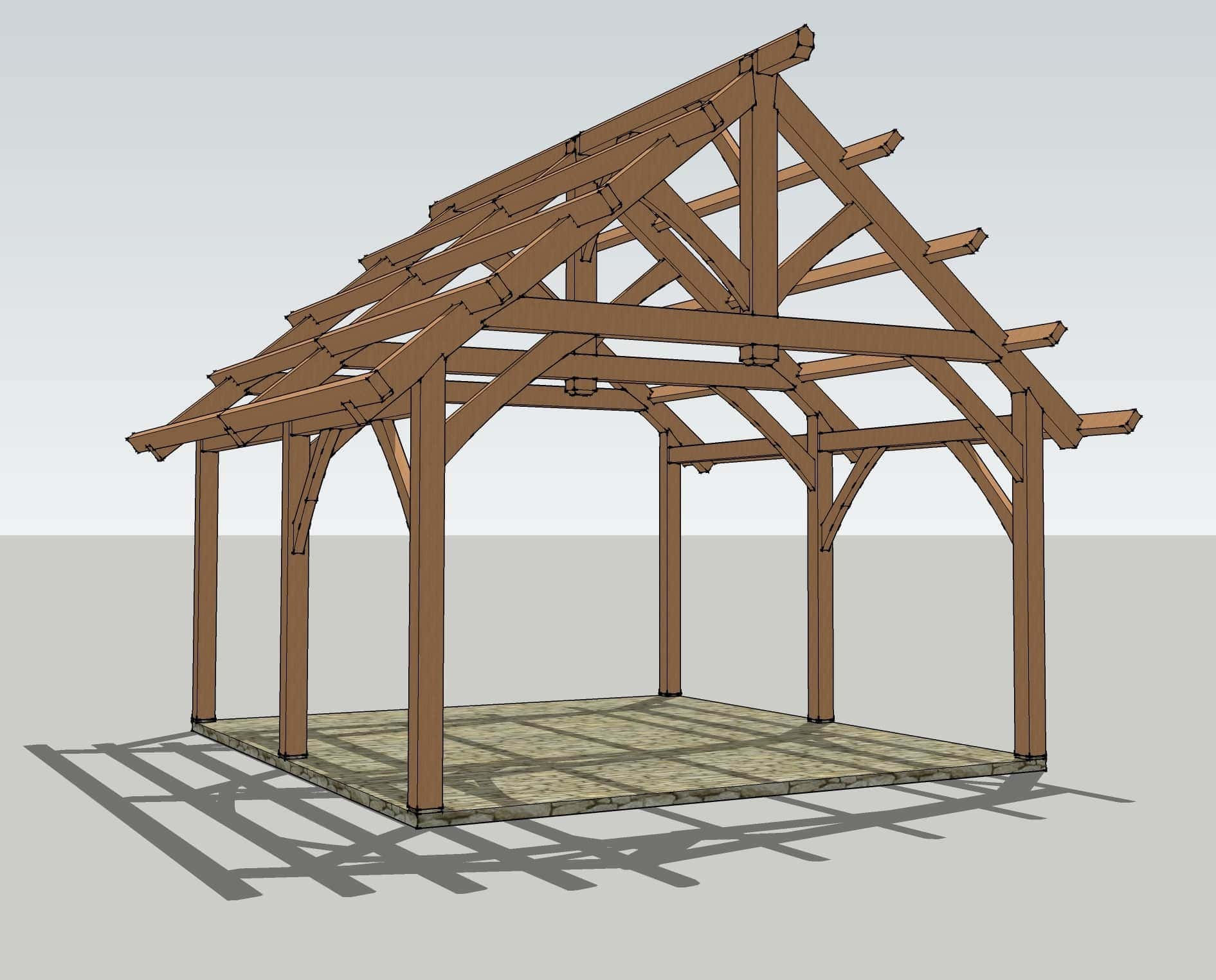 19x22 timbered pavilion timber frame hq