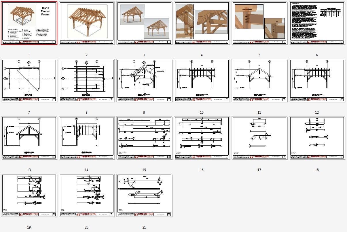 16x16 Timber Frame Plan Timber Frame HQ