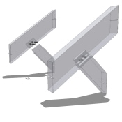 Upper King Post Strut to Rafter Detail Upper Strut Timber Detail Isometric
