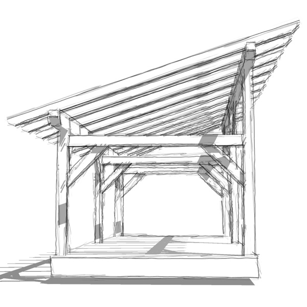 Timber Frame Shed Roof