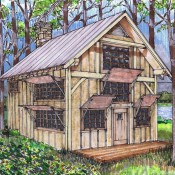 20×24 Queen Post Plan with Loft Small Timber Frame Cabin