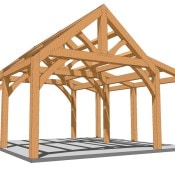 20×20 King Post with Shed Roof Plan 20x20 King Post Frame