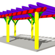 12×24 Pergola Plan 12x24-timber-frame-pergola-plan-isometric