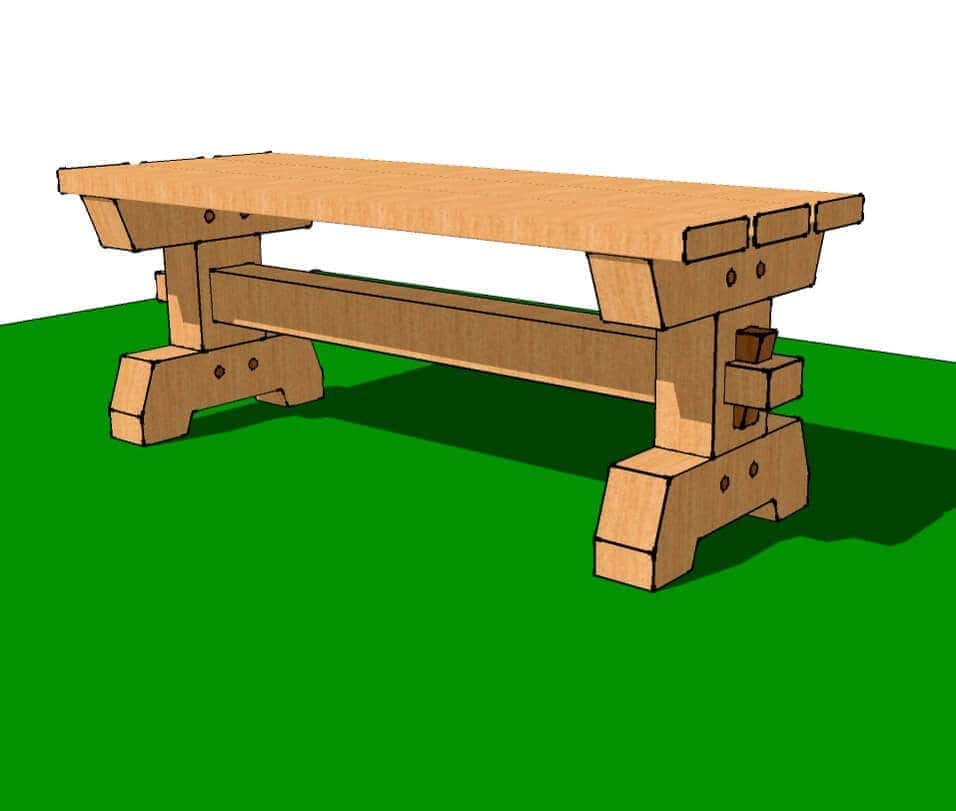 Garden Bench Plans 3D