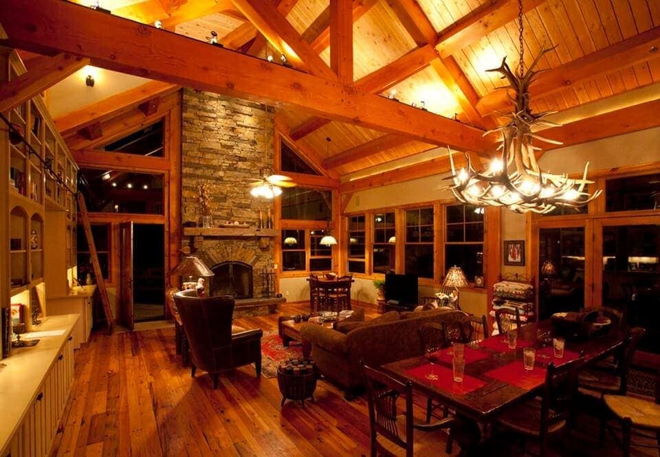 Texas TImber Frames Snuggle by a Fire
