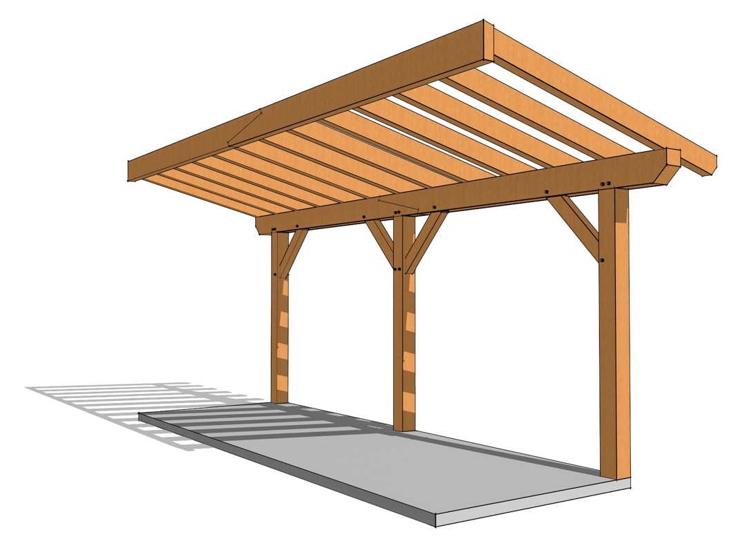 Timber Frame Shed Roof Porch Plan Timber Frame Hq