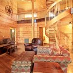 Wildwater Corkscrew Cabin wood spiral staircase