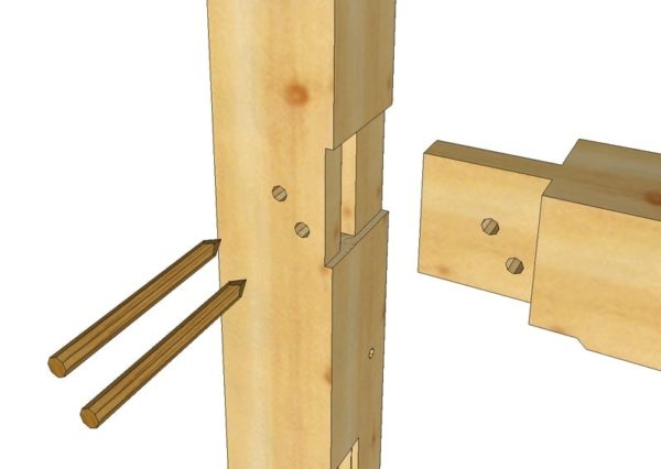 A Standard Tie beam to Post Tenon Detail