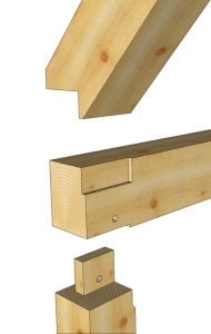 Exploded Rafter Seat Housing  Timber Frame Detail