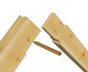 Timber Frame Tongue and Fork Joint