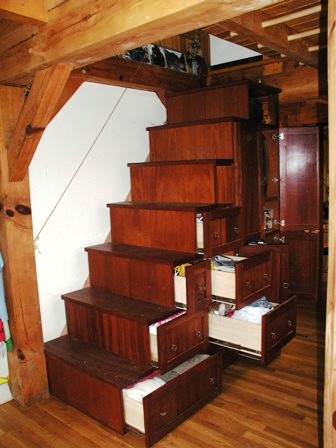 Timber Frame Stair and Storage