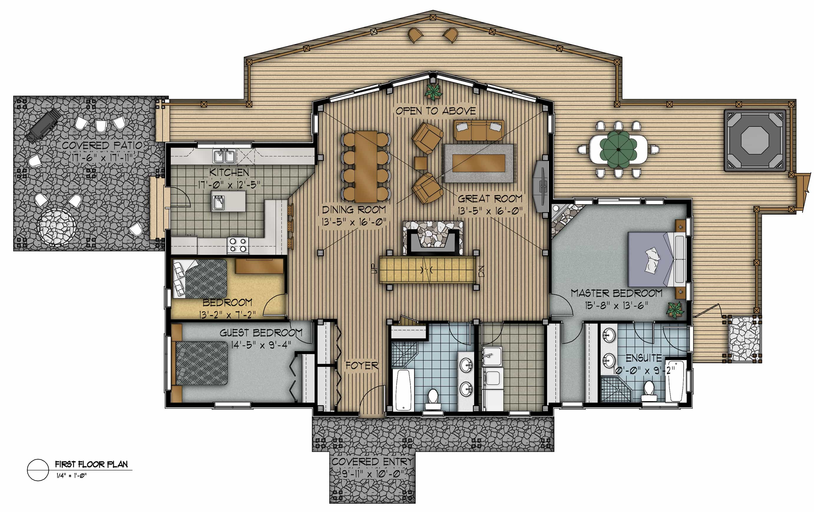 Wow 15 First Floor Master Bedroom Addition Plans WPCD Cute Bedroom   Hughes First Floor Coloured 