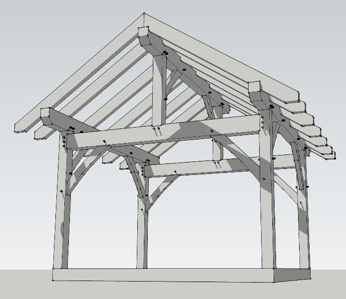 12x14 Post and Beam Porch