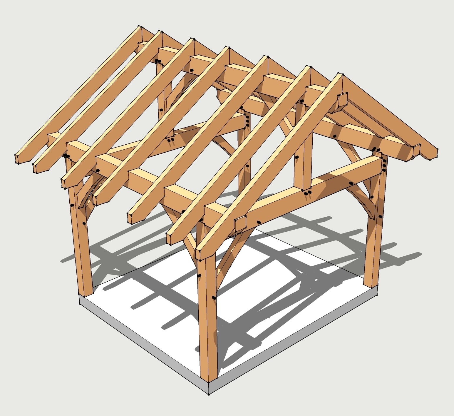 12x14 post and beam shed1