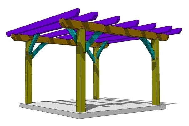 12x12 Timber Frame Pergola Plan 11