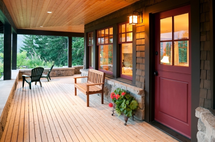 Exterior Lighting on a Timber Frame Home