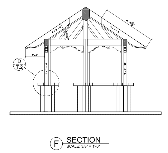 Octagonal Timber Frame Section Drawing