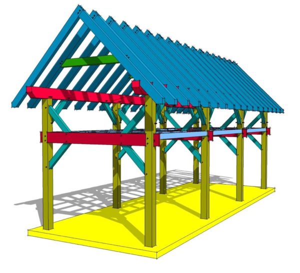 12x36 Timber Frame Plan with Loft