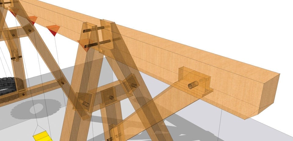 timber frame wooden swing set close up