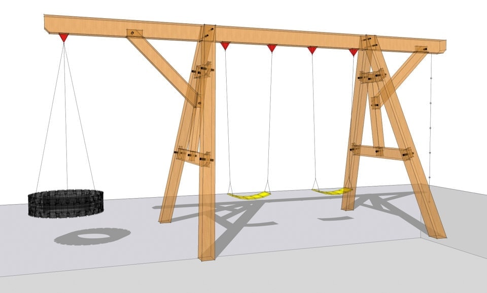 timber frame wooden swing set x-ray timber frame wooden swing set x-ray