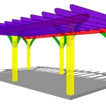 12x24 Timber Frame Pergola Plan - Timber Frame HQ