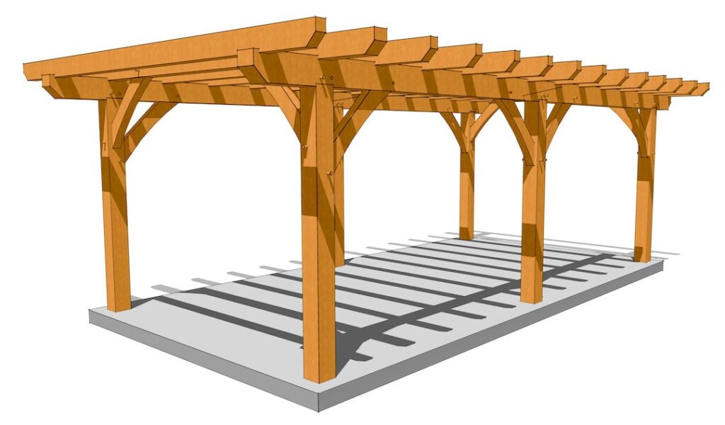 12x24 Timber Frame Pergola Plan (6564) 1