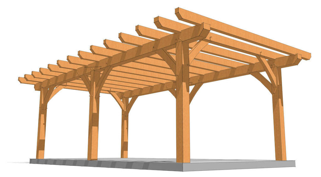 12x24 Timber Frame Pergola Plan (6564) 2