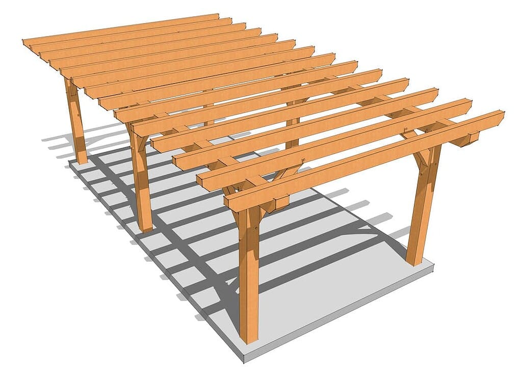12x24 Timber Frame Pergola Plan (6564) 3