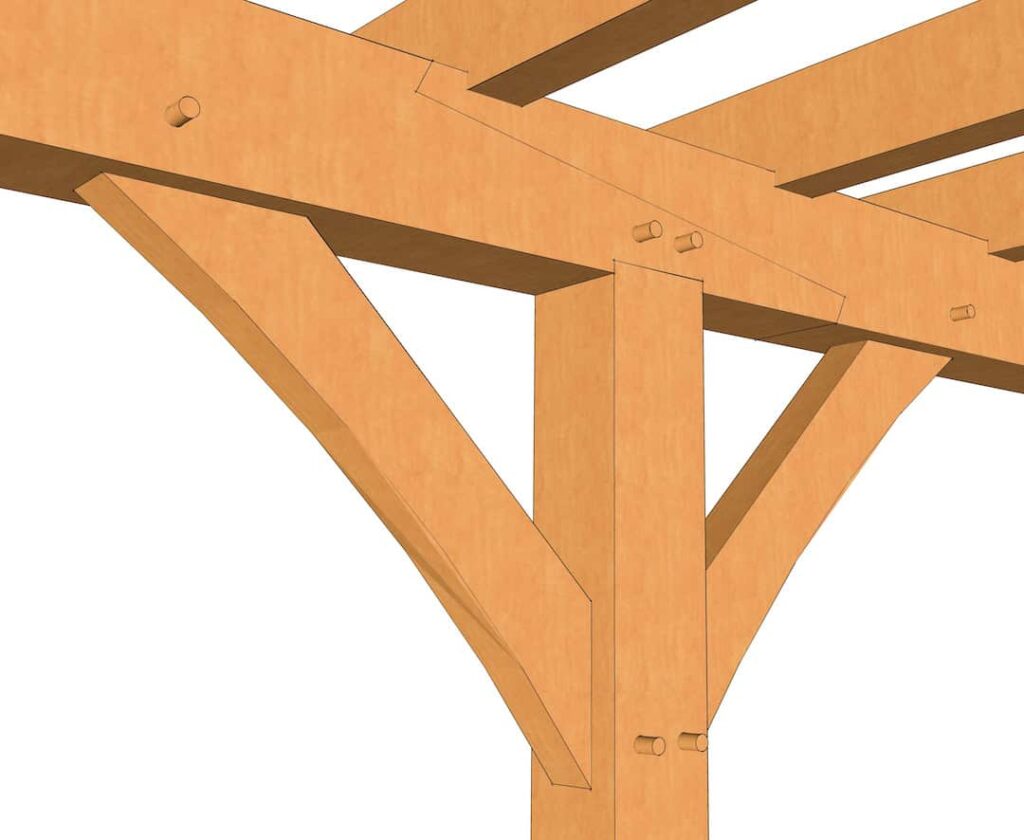 12x24 Timber Frame Pergola Plan (6564) 4