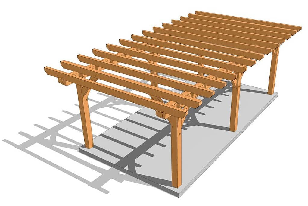12x24 Timber Frame Pergola Plan (6564) 5
