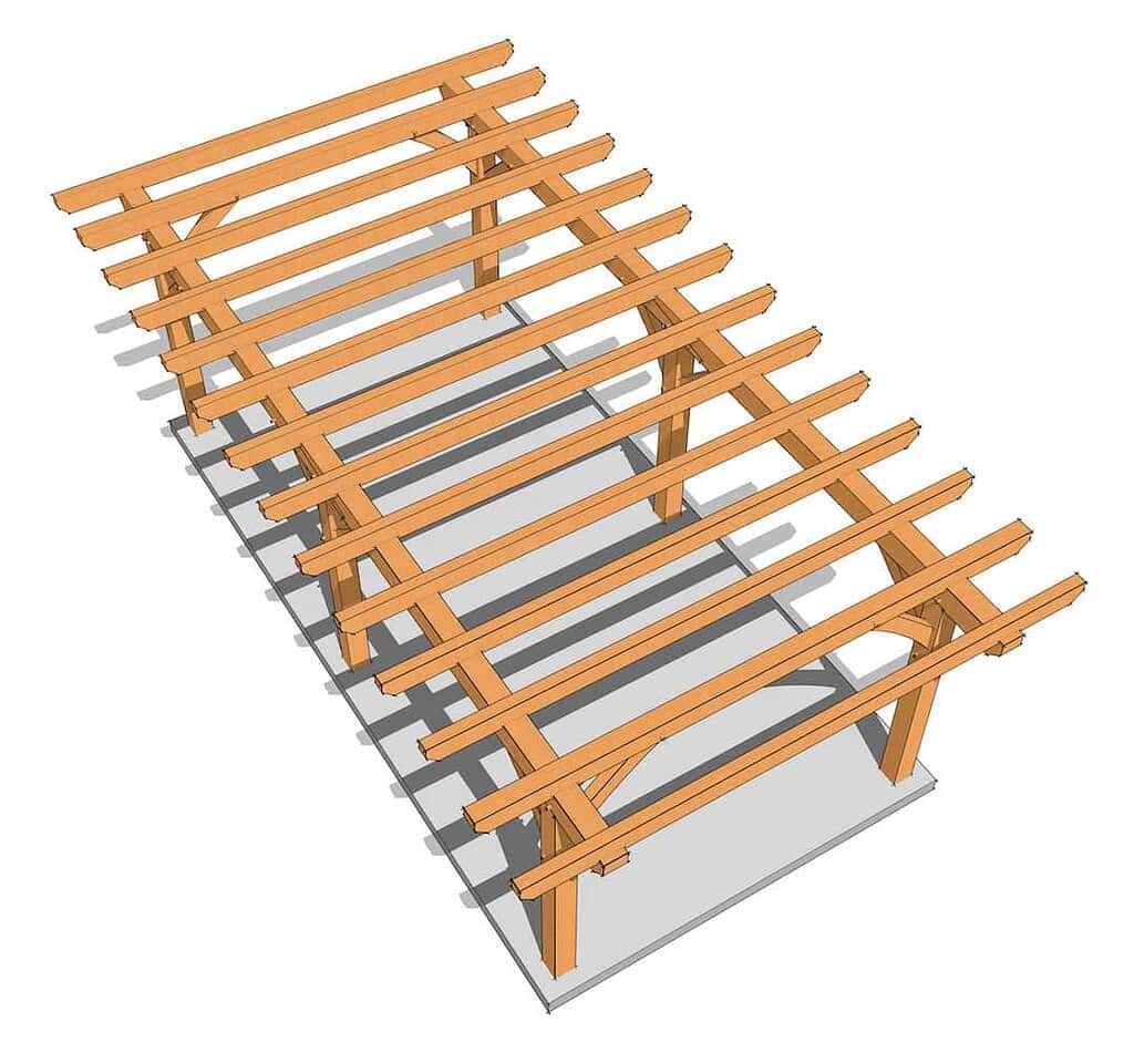 12x24 Timber Frame Pergola Plan (6564) 8