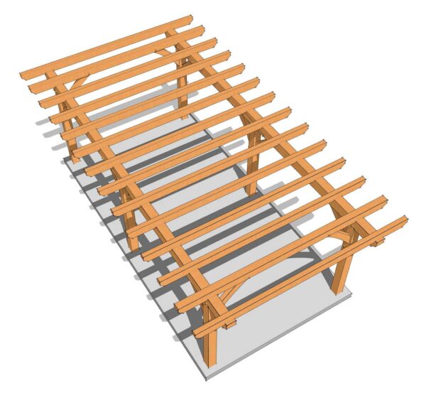 12x24 Timber Frame Pergola Plan - Image 3