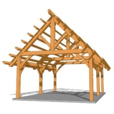 12×16 King Post Plan - Timber Frame HQ