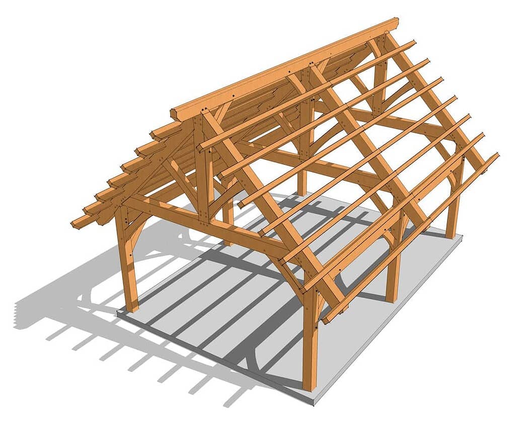 16×24 Heavy Timber Pavilion Plan (6841) 1