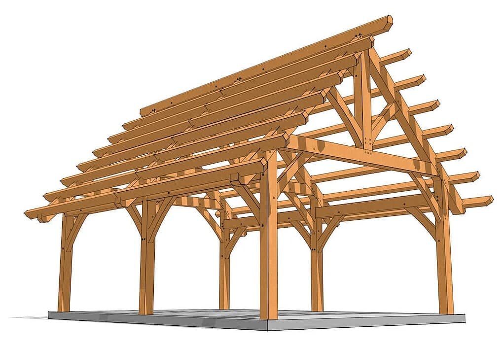 16×24 Heavy Timber Pavilion Plan (6841) 2