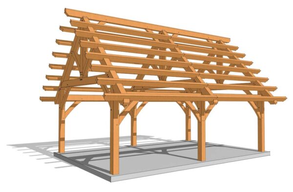 16x24 Heavy Timber Pavilion Plan - Image 6