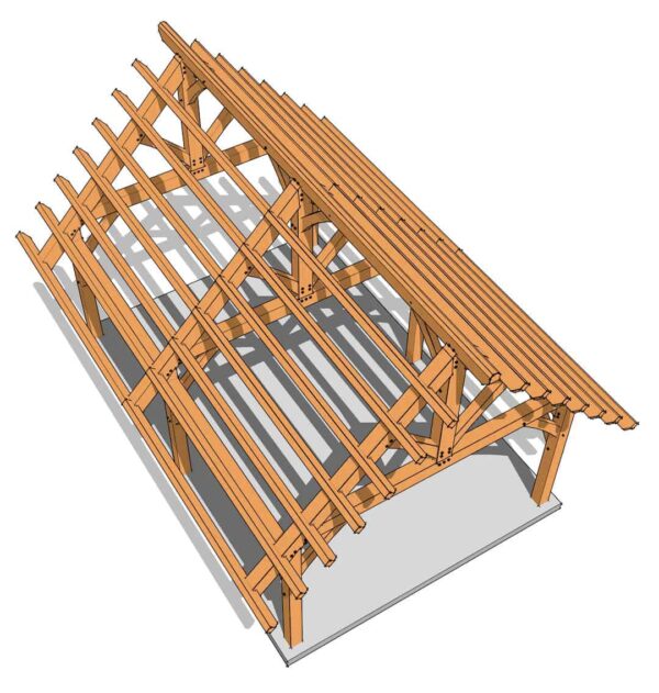16x24 Heavy Timber Pavilion Plan - Image 3