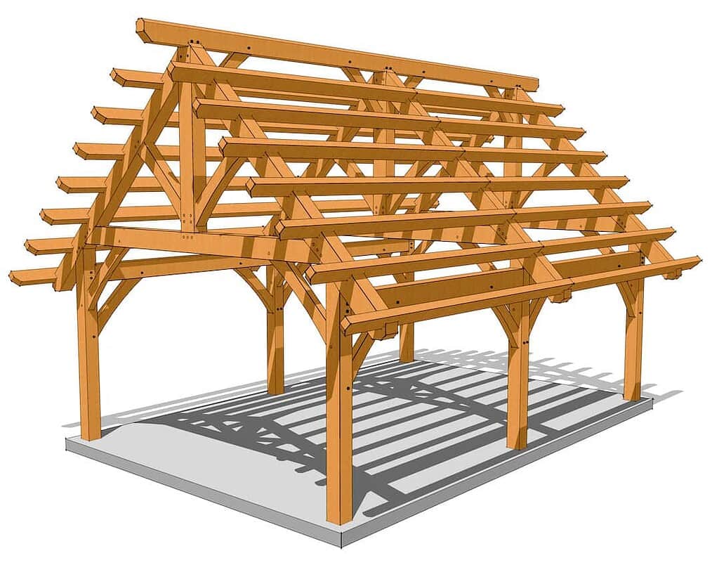 16×24 Heavy Timber Pavilion Plan (6841) 7