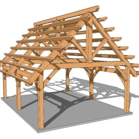 18×24 Timber Frame Pavilion Plan - Timber Frame HQ