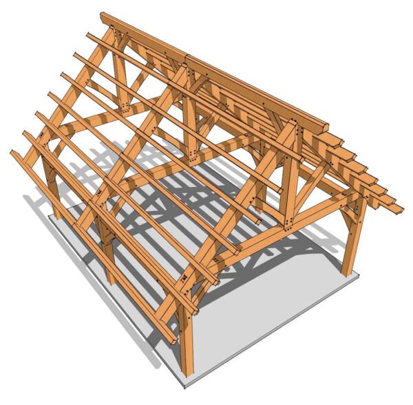 18x24 Foot Timber Frame Pavilion Plan - Image 4
