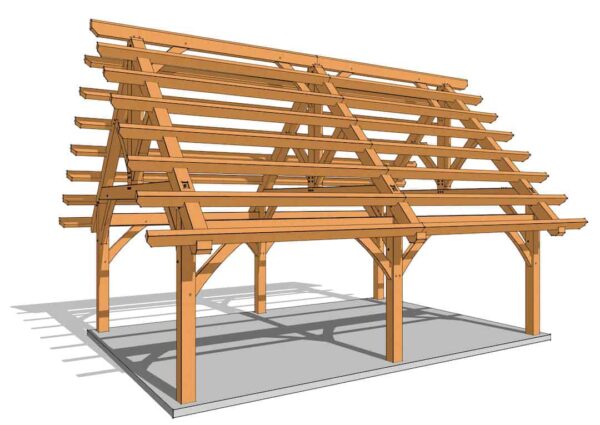 18x24 Foot Timber Frame Pavilion Plan - Image 8