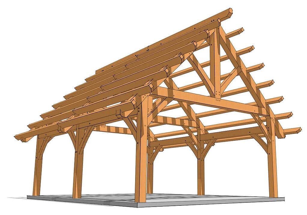 18×24 Foot Timber Frame Pavilion Plan (6848) 7