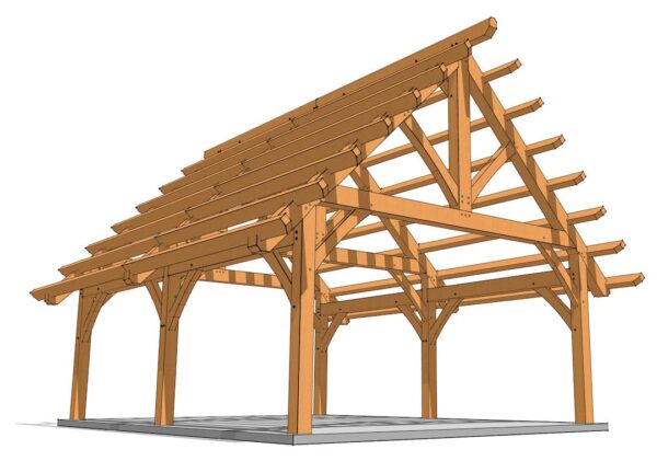 18x24 Foot Timber Frame Pavilion Plan - Image 2