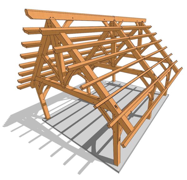 18x24 Foot Timber Frame Pavilion Plan - Image 6