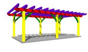 12×24 Timber Frame Pergola Plan - Timber Frame HQ