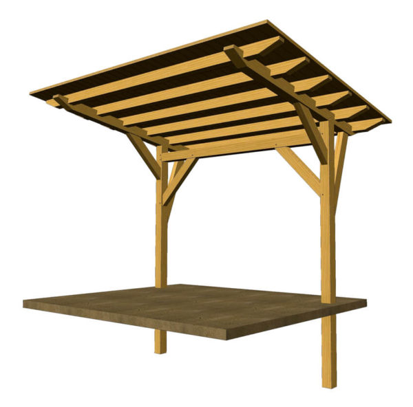 Cantilevered Timber Frame Pavilion Plan