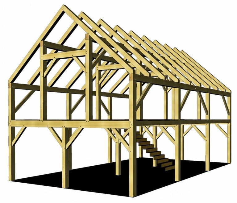 24x36 timber frame barn plan