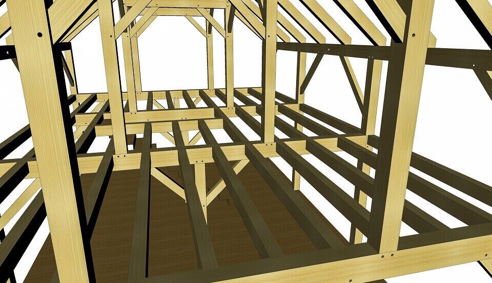 24x36 Heavy Timber Barn Plan - Timber Frame HQ.