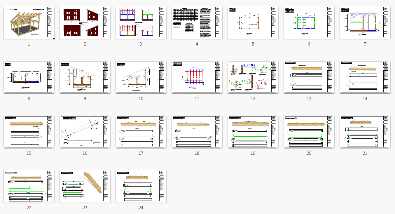 16â€™ x 24â€™ T-Rex Shed Roof Post and Beam - Timber Frame HQ